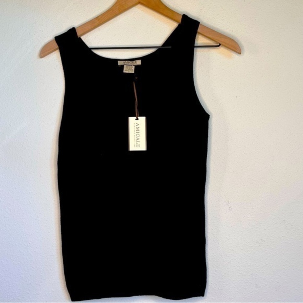 Amicale Sleeveless Sweater Tank in Black, size S NWT